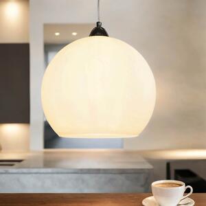 Lampada a sospensione (intramontabile, bianca, cromata, a forma di sfera, paralume) Lampada da cucina Lampada per interni Lampada a sospensione in vetro Lampada in vetro Luce per sala da pranzo Luce a sfera
