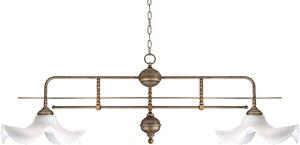 Lampada a sospensione in bronzo bianco E27 in vetro ottone Art Nouveau