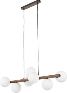 Lampada a sospensione Metallo Vetro H: max. 125 cm Marrone Bianco G9 allungato Moderna Lampada a sospensione