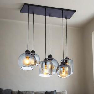 Luce a sospensione E27 grigio nero cucina vetro metallo luce a sospensione moderna