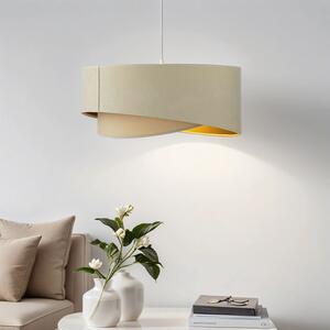 Lampada a sospensione in tessuto color oro crema E27 Ø 50 cm