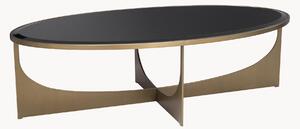 Tavolino da salotto ovale con piano in vetro Elegance