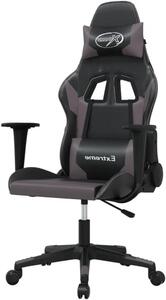 Sedia da gaming - Sedia da corsa - Sedia per computer - Comfortevole per il gaming - Schienale regolabile - Poggiapiedi - 1 unità - Nero grigio