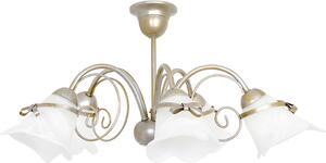 Plafoniera floreale KOKORDA oro vetro metallo E14 5 luci soffitto soggiorno camera da letto