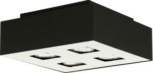 Plafoniera Bauhaus (L24cm, L24cm, 4 luci, Bauhaus, in nero, bianco) Luce interna Lampada per corridoio Lampada da soffitto