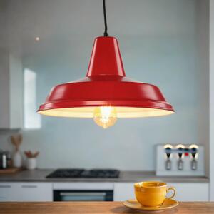 Lampada a sospensione rossa Ø 36 cm design vintage metà secolo E27 metallo lampada da cucina lampada da tavolo da pranzo