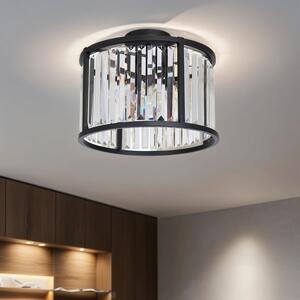 Plafoniera in cristallo rotonda Ø 40 cm H: 32 cm per 3x E27 lampada da soffitto decorativa illuminazione soggiorno cucina corridoio