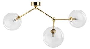 Lampada da soffitto in metallo e vetro G9 in oro a 3 luci con paralume a globo moderno
