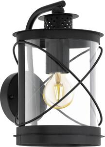 Lampada da parete marittima nautica nera chiara a forma di lanterna E27 luce da esterno luce di nave luce da giardino lanterna a candela lampada da parete