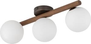 Lampada a sospensione Metallo Vetro L: 33 cm H: max. 100 cm Marrone Bianco G9 Lampada a sospensione moderna a 3 luci allungata