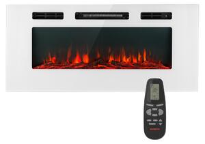 Klarstein Camino Elettrico, Caminetto Elettrico 1800 W, Camino Finto a Riscaldamento Elettrico a Basso Consumo, Fuoco Finto LED, Spazio per Legna, Termocamino con Telecomando, Termostato e Timer