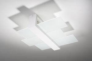 Plafoniera moderna (L43cm, L43cm, 2 luci, moderna, artistica, in bianco, trasparente) Lampada per interni Luce per corridoio Luce di design Lampada in legno Lampada da soffitto