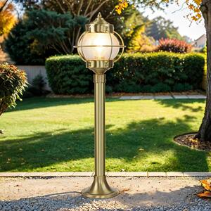 Luce da sentiero PARTAS in ottone inossidabile paralume in vetro satinato lampada da terra marittima illuminazione da giardino