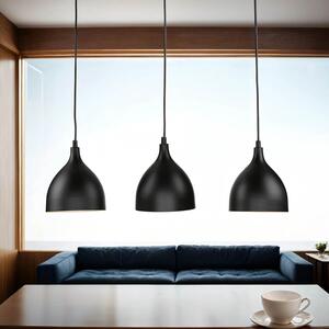 Lampada a sospensione VintageModern "Noak" bianco nero alluminio 3 luci sospensione soggiorno tavolo da pranzo