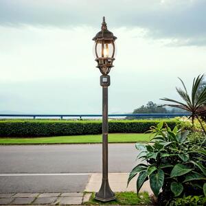Luce da esterno rustica con rilevatore di movimento 123,5 cm in rame nero E27 Luce da sentiero giardino esterno