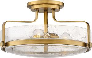 Plafoniera in metallo vetro E27 D: 45,6 cm rotonda in ottone antico a 3 luci Art Nouveau