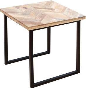 Tavolino Tavolino di design industriale 45 x 45 cm quadrato in legno massiccio metallo