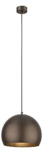 Lampada a sospensione in metallo Ø 27 cm rotonda H: max. 160 cm Paralume a sfera marrone E27 Design retrò