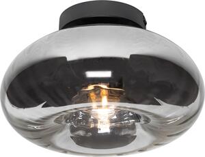 QAZQA - Plafoniera Art Déco I Lampada da soffitto I Lampada I Luce nera con vetro fumé - Ayesha I Soggiorno I Camera da letto - Rotonda - LED adatto E27