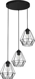 Lampada a sospensione nera a 3 luci con paralume in filo metallico regolabile in altezza E27 lampada a sospensione in metallo tavolo da pranzo soggiorno