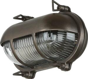 Lampada da esterno in vetro di ottone bianco IP64 E27 L: 21 cm acciaio inox oblò nautico lampada da parete nave
