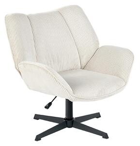 Meubles Cosy Poltrona reclinabile girevole con braccioli in velluto a coste beige – DUROTHIL