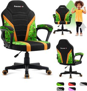 Sedia da gaming Kinder - Sedia da scrivania - Seduta confortevole - Tessuto a rete traspirante - Altezza 94 cm - Tessuto a rete Pixel