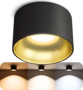 SSC-LUXon LED Spot da incasso a soffitto BAHIO Design Faretto oro nero - Downlight Ø 85 mm piatto incl. modulo LED 4 W bianco caldo + bianco neutro + luce diurna 230 V