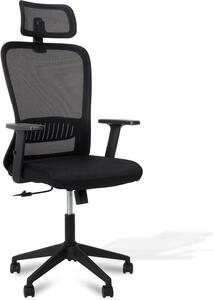 Sedia da ufficio ergonomica - Sedia per l'ufficio e il lavoro da casa - Seduta confortevole - Completamente regolabile - 64 x 55 x 132 cm - Nera