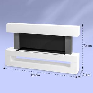 Klarstein Camino Elettrico Basso Consumo, Camino da Terra per Soggiorno, Camino Elettrico da Parete, Caminetto Elettrico 2000W, Camino Finto Decorativo LED, Telecomando, Timer, Controllo Temperatura