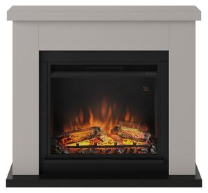TAGU Frode Camino elettrico leggero beige con LED Powerflame da 23 pollici, 1500 W, programmabile per 7 giorni Termostato digitale Telecomando