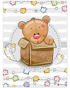 Quadro dell'orsetto nella scatola per camera bambini