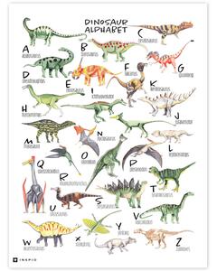 Quadri da parete per la camera dei bambini - Alfabeto di dinosauri