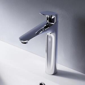 AM.PM Miscelatore per lavabo, rubinetto alto, rubinetto da bagno, miscelatore monocomando cromato, rubinetteria da bagno, miscelatore per lavabo da appoggio