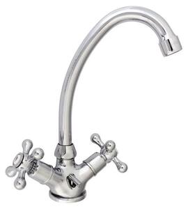 Rubinetto per lavabo - Cromato - Stile retrò - Bocca orientabile