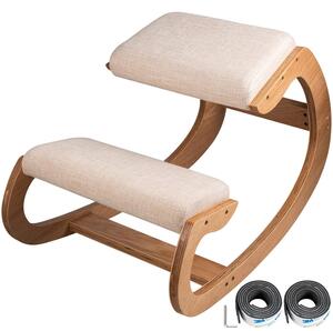 Sedia ergonomica per le ginocchia - Sedia in legno - Corregge la postura - Realizzata in legno di betulla naturale - Dimensioni: 48x81 cm - Colore: bianco