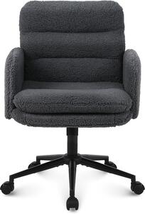 Sedia da ufficio - Sedia confortevole - Ideale per il lavoro da casa - Tessuto in cashmere morbido - Altezza 97 cm - Grigio scuro