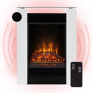 Klarstein Camino Elettrico, Caminetto Elettrico 1800 W, Camino Finto a Riscaldamento Elettrico a Basso Consumo, Fuoco Finto LED, Spazio per Legna, Termocamino con Telecomando, Termostato e Timer