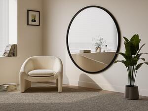 Grande specchio a muro rotondo D. 150 cm in Legno di paulownia Nero - ZANG