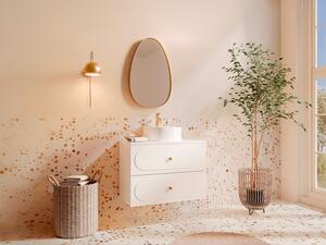 Mobile sottolavabo sospeso con piano - Bianco - 80 cm - SATOBAL