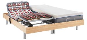 Set da relax, con sospensioni, memory foam, HESIODE III di YSMÉE - Motori OKIN - Quercia naturale - 2 x 70 x 190 cm
