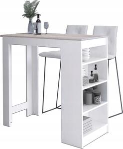 Tavolo bar AKORD Tavolo sgabello bianco, rovere Sonoma 115 cm 4 livelli L115xH103xP50 cm