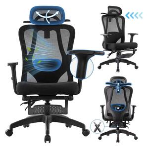 SevenComfort sedia da ufficio sedia ergonomica girevole da scrivania con poggiatesta regolabile, braccioli, supporto lombare sedia executive 150kg nero