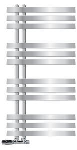 LuxeBath Design radiatore per bagno, 500x1000 mm, cromo, set di collegamento termostato ad angolo a parete, senza elemento riscaldante