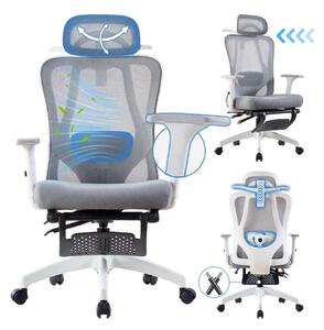 SevenComfort sedia da ufficio sedia ergonomica girevole da scrivania con poggiatesta regolabile, braccioli, supporto lombare sedia executive 150kg grigio