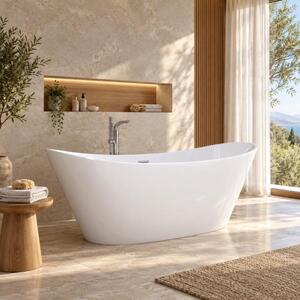 Vasca da bagno freestanding Rossa 170x80 in acrilico con set di scarico ! | BADLAND ROSSA