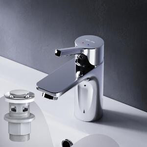 AM.PM Rubinetto da bagno con scarico a scomparsa per lavabo Rubinetto da bagno Cromo Rubinetto per lavabo con scarico a scomparsa Valvola in ottone da 1 1/4 di pollice Scarico