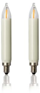 Candela LED a filamento avorio (30) 0,5W 8V bianco caldo E10 blister di 2 pezzi