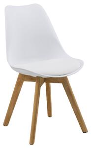 Sedia RINA Bianca con cuscino / struttura rovere naturale