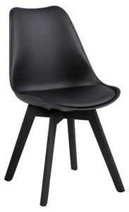 Sedia RINA Nera con cuscino / struttura rovere nero